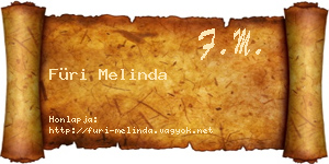 Füri Melinda névjegykártya